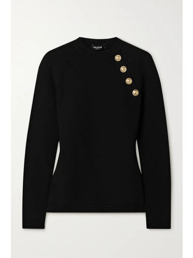 Button-embellished jacquard-knit sweater | NET-A-PORTER (UK & EU)