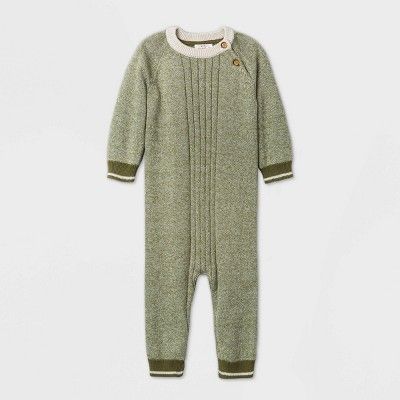 Baby Boys' Long Sleeve Marl Sweater Romper - Cat & Jack™ Green | Target
