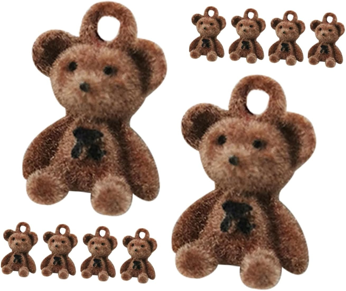 Sewroro 10pcs Flocked Bear Pendant DIY Bracelet Charms Necklace Charms Necklace Making Bear Charm... | Amazon (CA)