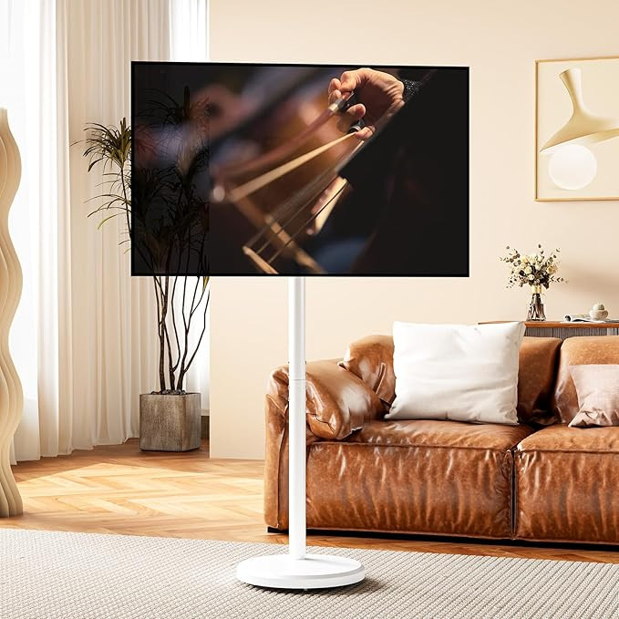 Mobile TV Cart Rolling TV Stand for 10-46 Inch Flat/Curved Screen Up to 88lbs, Height Adjustable ... | Amazon (US)