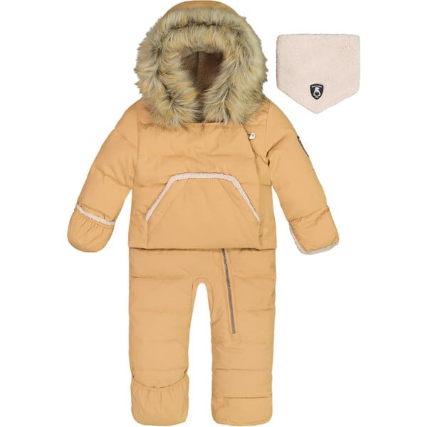 Baby Hooded One-Piece Snowsuit For Car Seat, Doe - Deux par Deux Outerwear | Maisonette | Maisonette