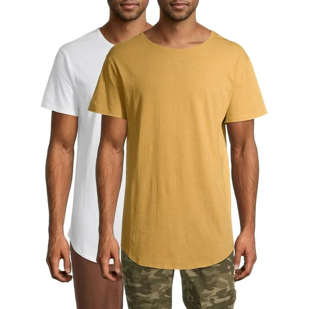 No Boundaries Men's Elongated Tee - 2 Pack | Walmart (US)