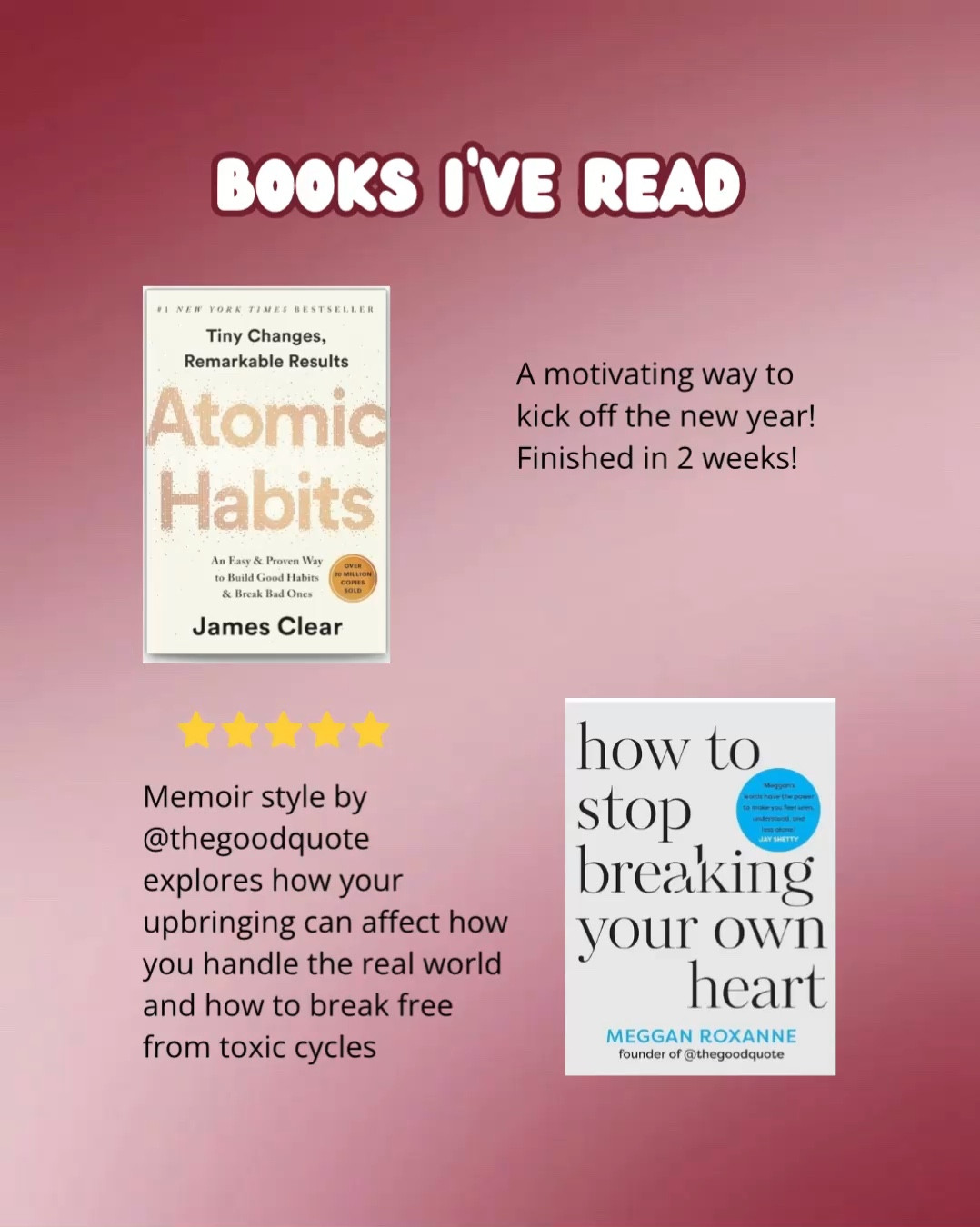 Books I’ve read in the month of January 

#LTKFindsUnder50 #LTKHome #LTKSeasonal