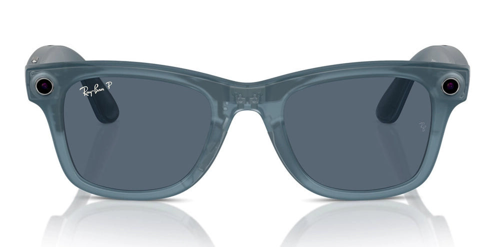 Prescription Ray-Ban Meta Wayfarer Large Shiny Jeans | Lensabl