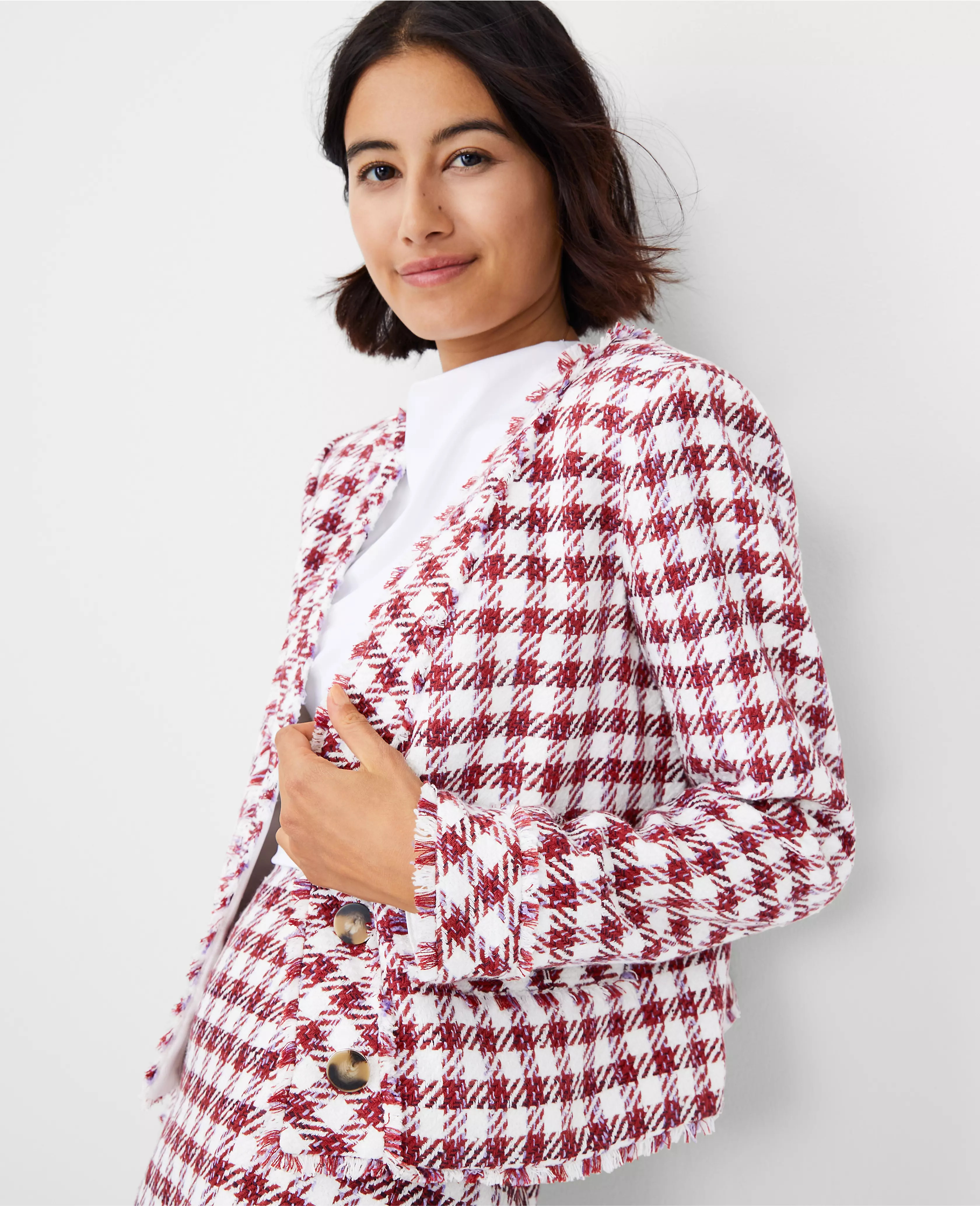 Tweed V-Neck Cardigan Jacket | Ann Taylor (US)