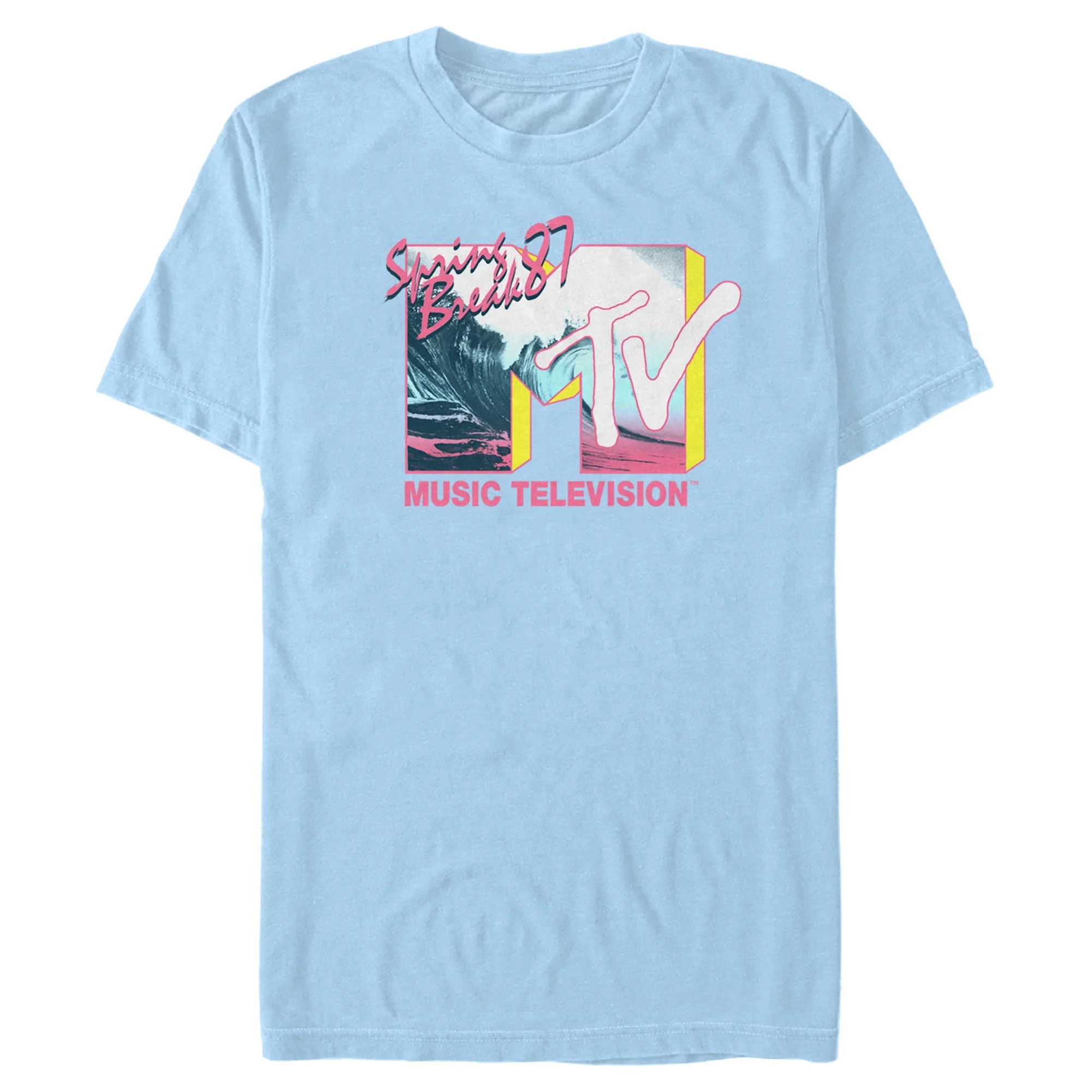 Men's MTV Spring Break 1987  Graphic Tee Light Blue 2X Large - Walmart.com | Walmart (US)