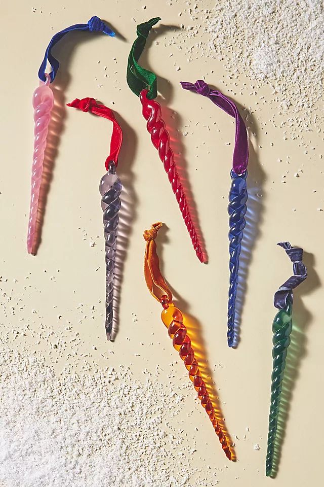 Twisted Icicle Ornaments, Set of 6 | Anthropologie (US)