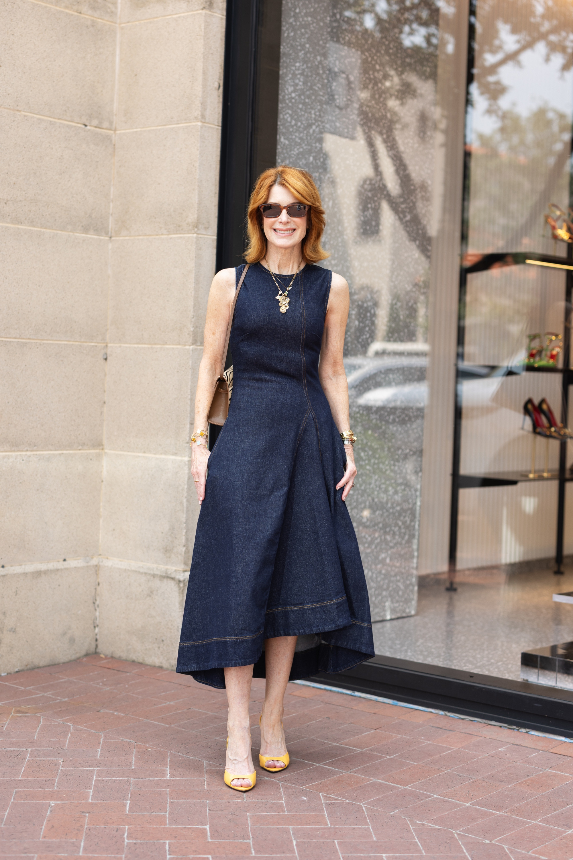 Proof that accessories can make the whole outfit! I love the dark denim dress with yellow heels, but the zebra print bag adds that little extra something for fall. Easy, polished, and perfect for business casual workwear or dinner plans. #BusinessCasualWorkwear #WorkOutfits #FallOutfits 

 

#LTKOver40 #LTKdayinmylife #LTKootd #LTKSeasonal #LTKOver40