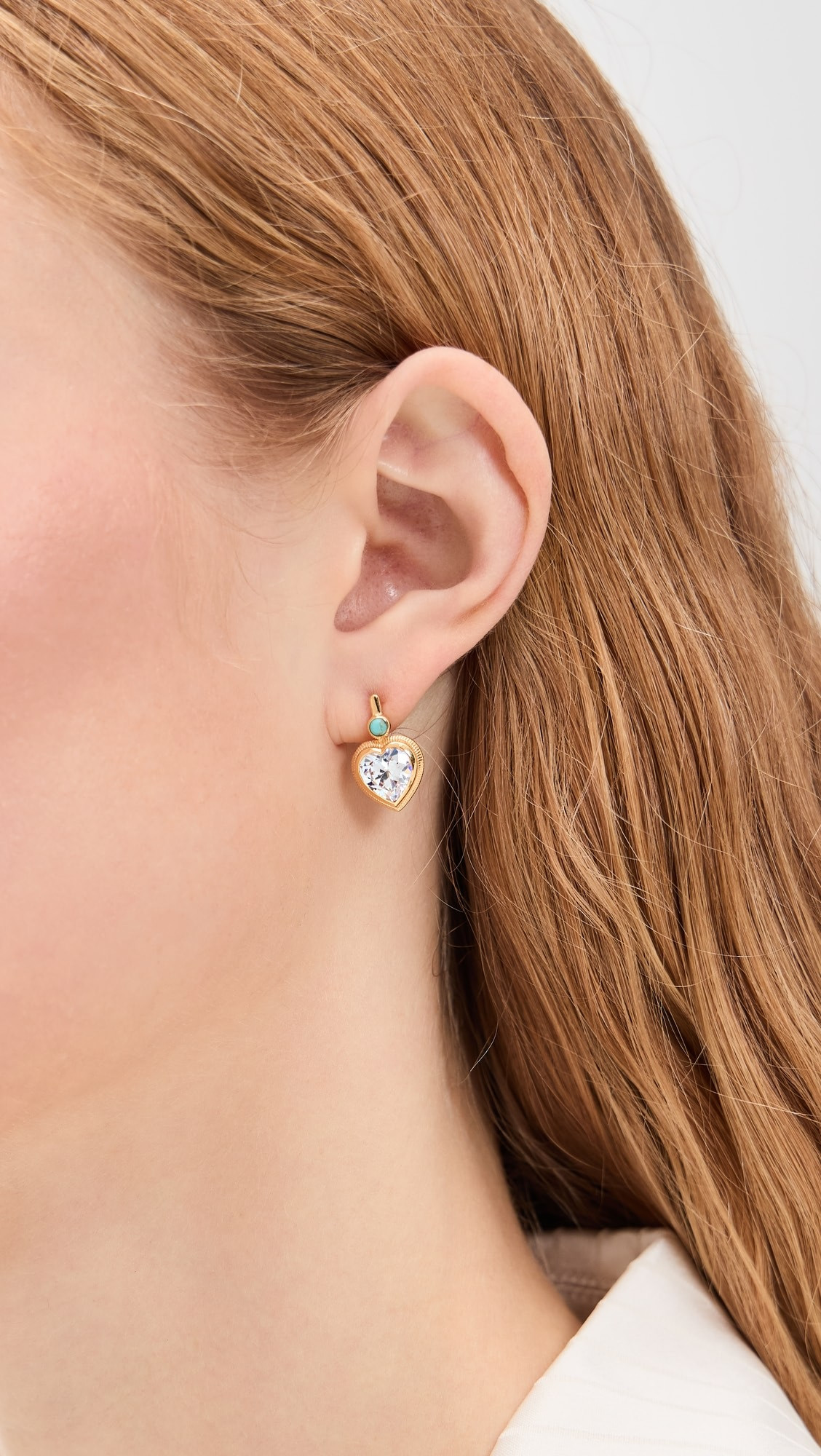 HART Bezel Heart Earrings with Turquoise | Shopbop | Shopbop