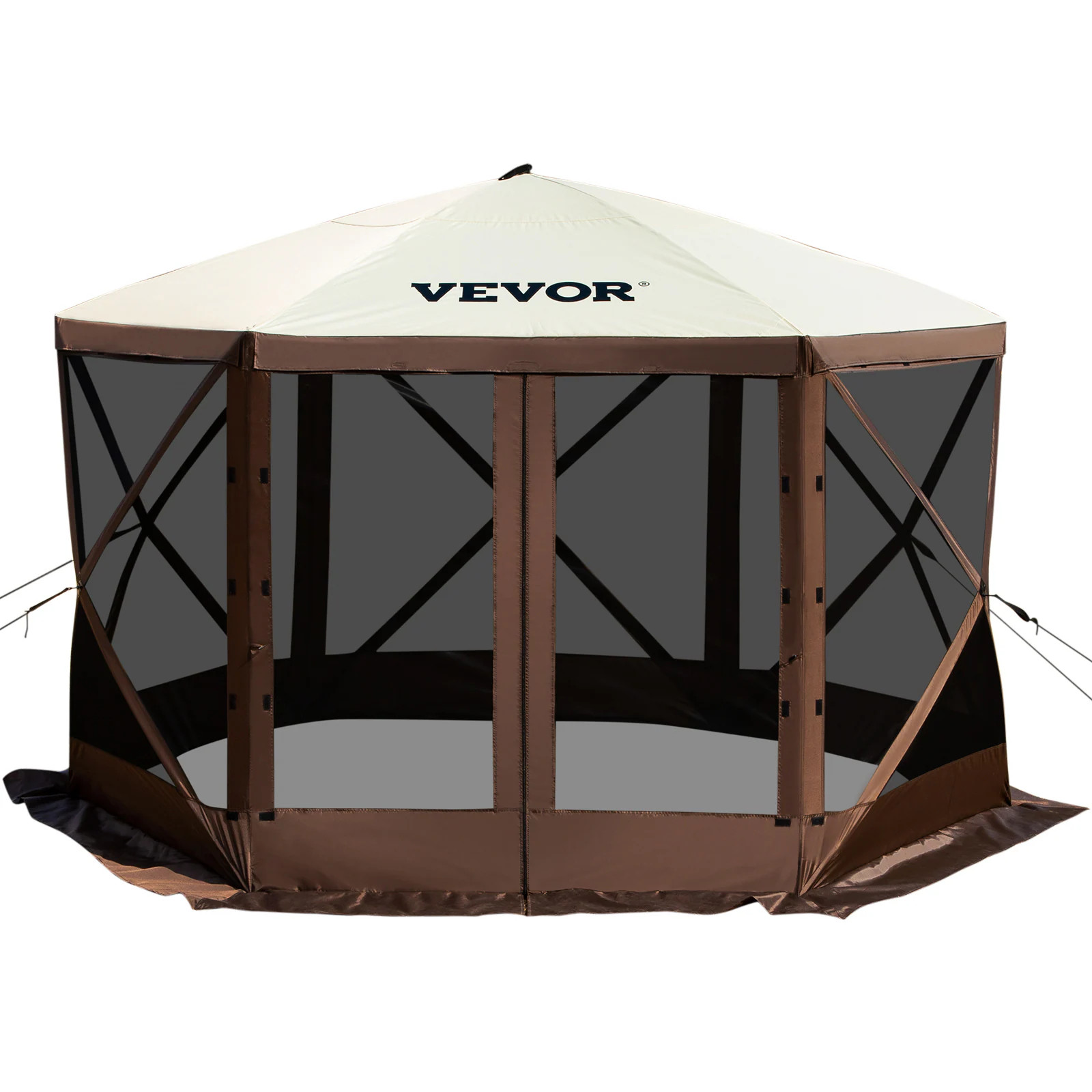 VEVOR 6-ft x 6-ft 12 x 12-FT Portable Gazebo Canopy 300D Oxford Fabric and B3 Gauze Netting Gazebo with Soft Top Roof | MZY612FT12FT604DRV0 | Lowe's