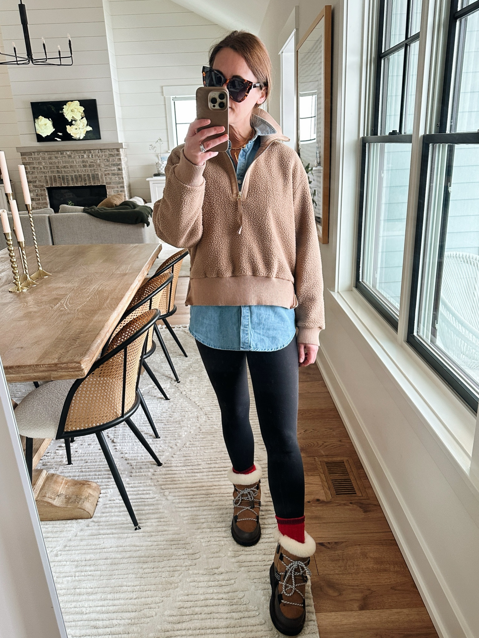 Half zip exact is linked but this color is no longer available, size XS
Top size small
Leggings size small
Boots run big, I went down a size 

#LTKOver40 #LTKStyleTip #LTKSeasonal