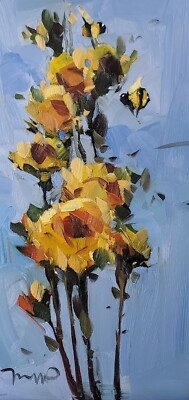 JOSE TRUJILLO Oil Painting IMPRESSIONISM Collectible ORIGINAL Flowers Floral Bee  | eBay | eBay US