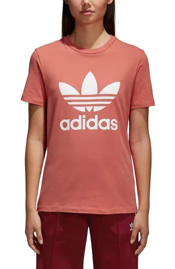 Women's Adidas Trefoil Tee, Size X-Small - Red | Nordstrom
