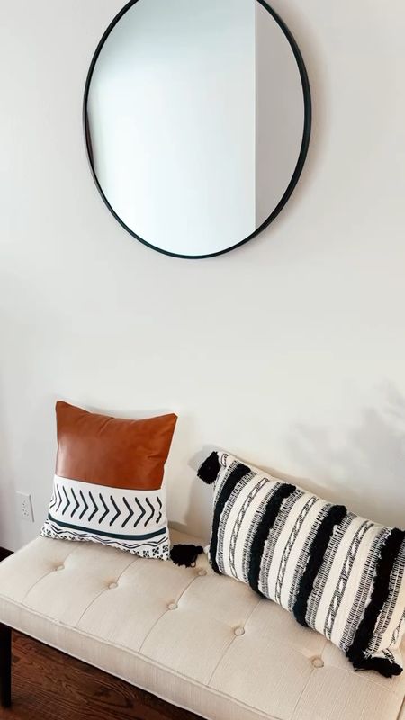Linking my entryway decor!  Amazon mirror. Walmart pillow and pillow cover. Linked similar benches on Amazon. This exact one has been oos for a long time  

#LTKhome #LTKfindsunder50 #LTKfindsunder100