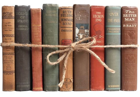 Antique and vintage set of 3 hardback book farmhouse decor customizable wedding decor vintage dec... | Etsy (US)