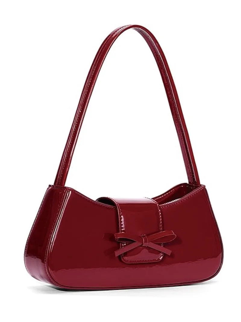 A AuraLeaf Slouch handbags,Shoulder Bags for Women Patent Leather Red Purse Coquette Bow Purse Sm... | Walmart (US)