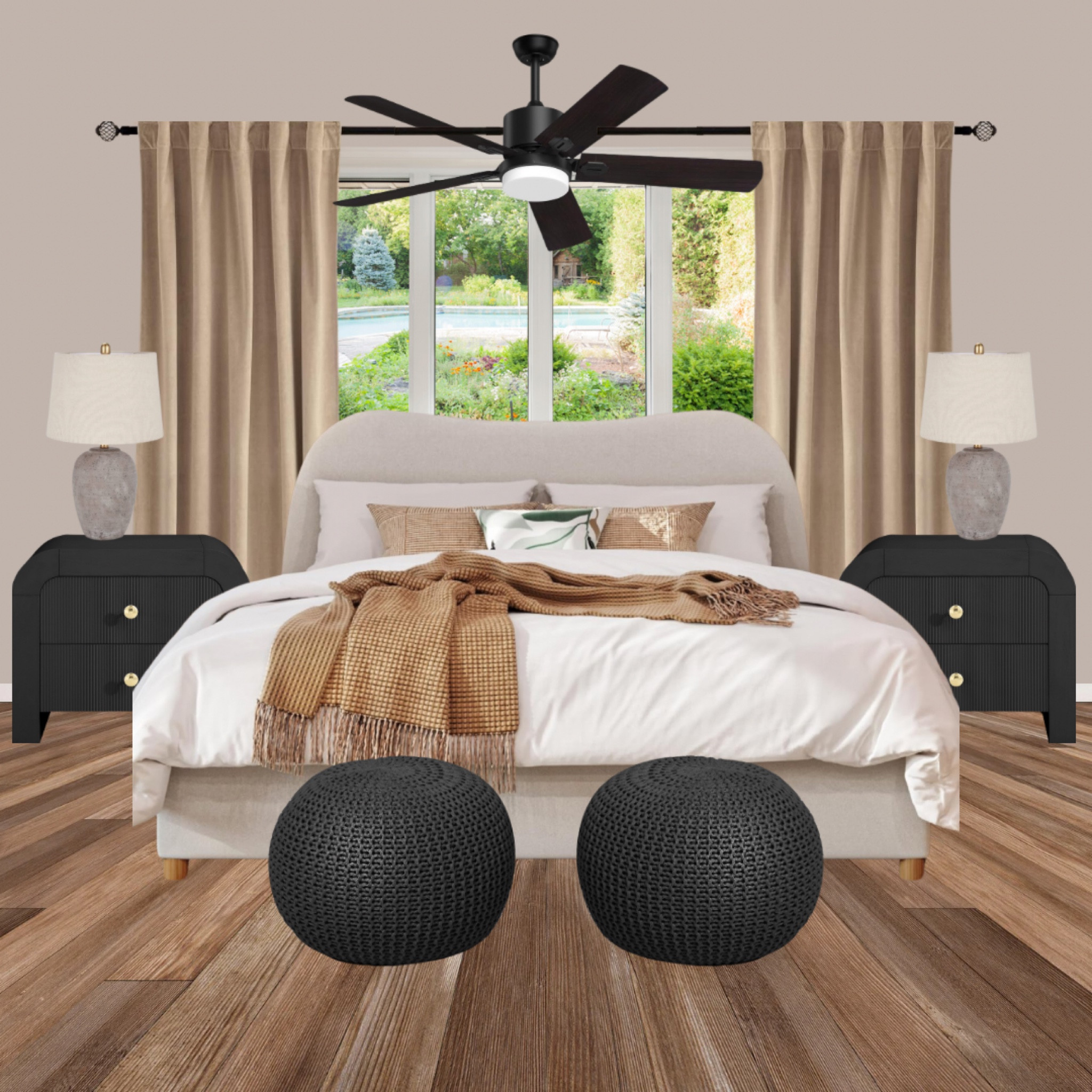 A neutral bedroom with black accents. What are your thoughts? Personally, I LOVE it! 

Shop this room below 👇🏼 

#LTKhome #LTKstyletip #LTKSpringSale