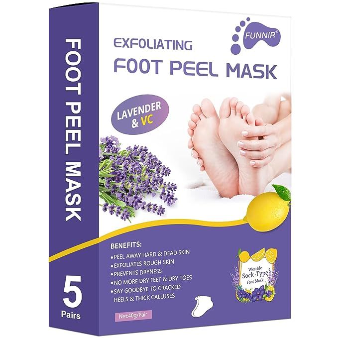 FUNNIR Foot Peel Mask (5 Pack) Exfoliant for Peeling Off Calluses, Natural Exfoliator for Dry Dea... | Amazon (US)