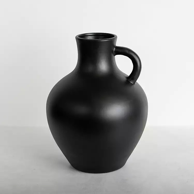 Black Terracotta Pitcher Vase, 13 in. | Kirkland's Home