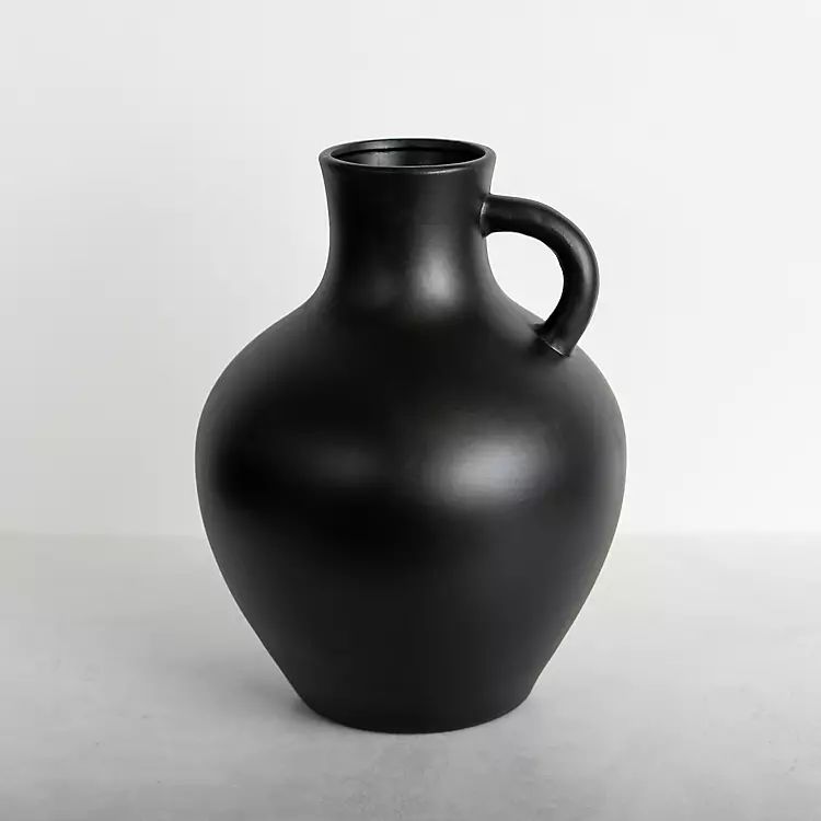 New! Black Terracotta Pitcher Vase, 13 in. | Kirkland's Home