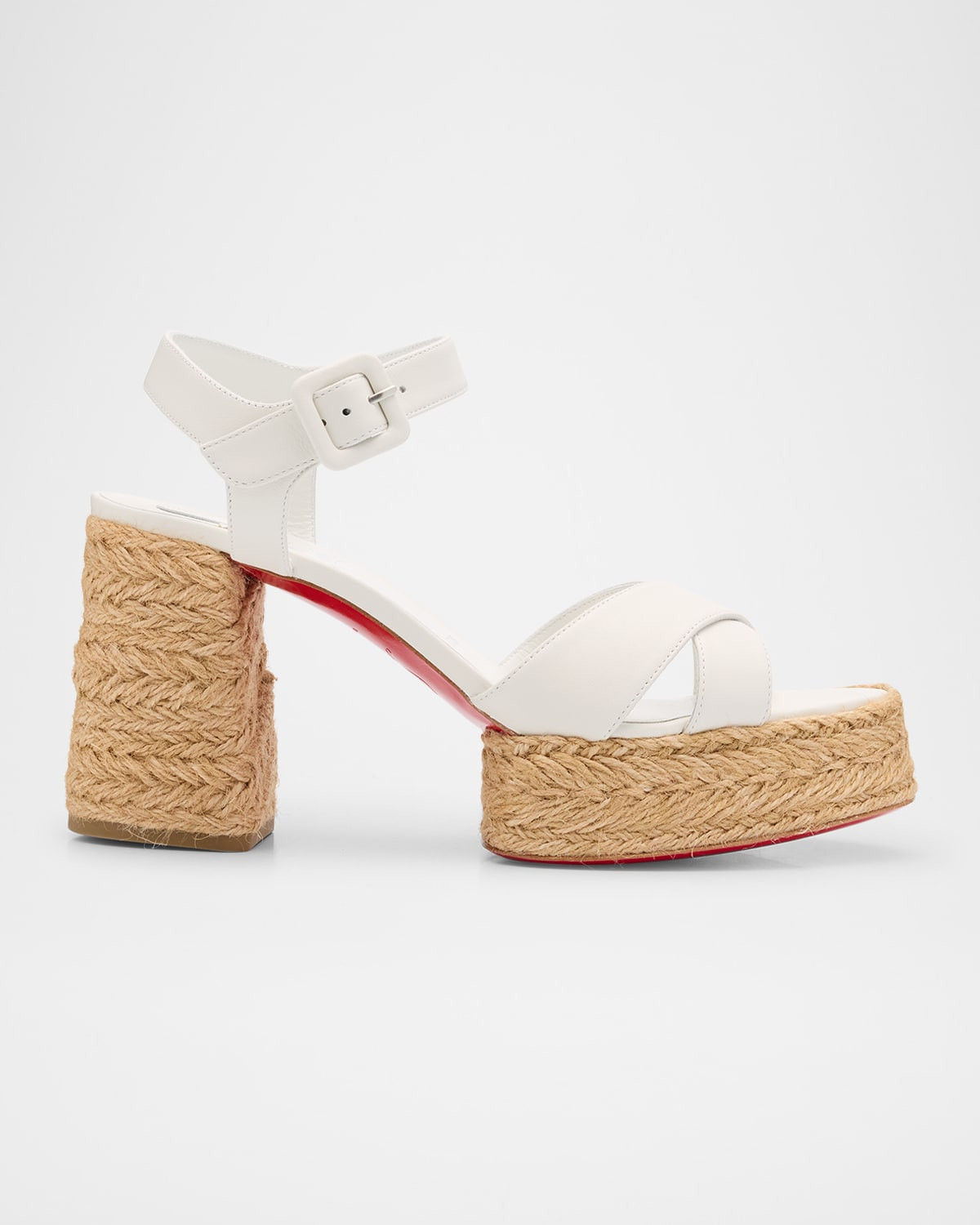 70mm Calakala Leather Crisscross Espadrille Sandals | Neiman Marcus