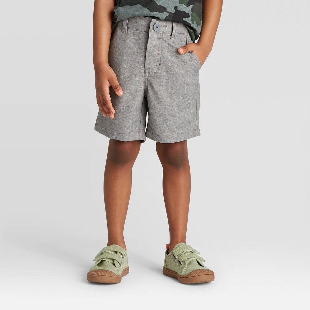 Toddler Boys' Quick Dry Chino Shorts - Cat & Jack Heather Gray 12M | Target