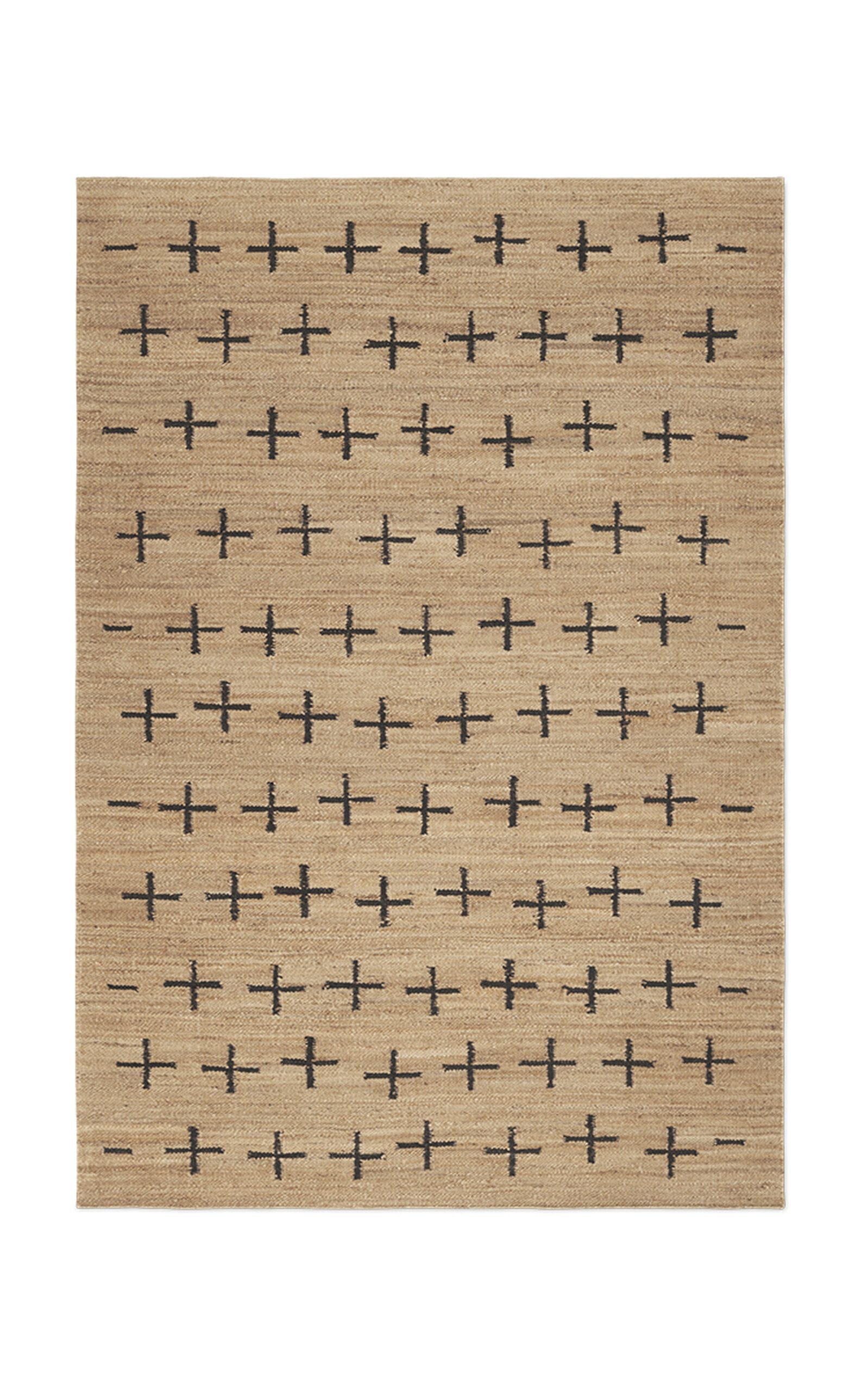 Jute Cross by Nordic Knots, Flatweave Area Rug in Black, Size 6' X 9' | Moda Operandi (Global)