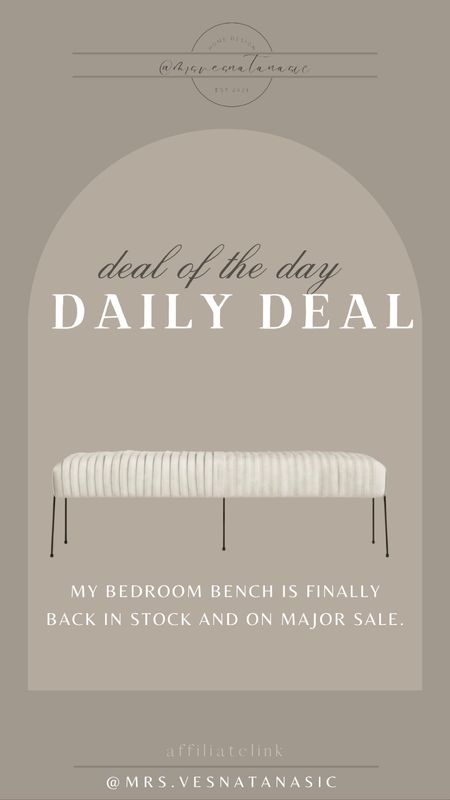 My bedroom bench is finally back in stock and on major sale, over 40% off! Lowest price I have seen! @Wayfair #Wayfair #Wayfairfind #Wayfairfinds 

#LTKsalealert #LTKhome #LTKGiftGuide
