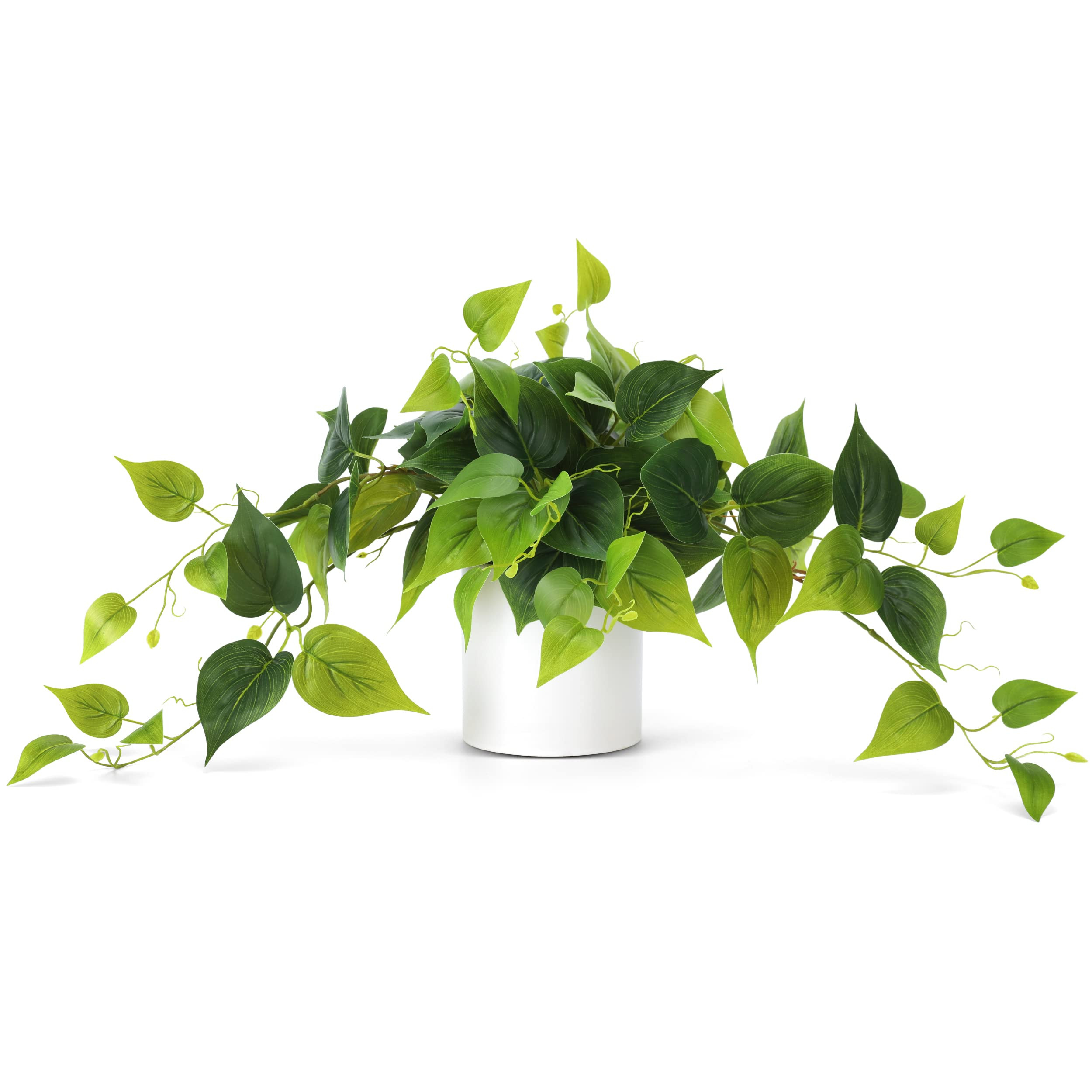 Faux Potted Plant - Fake Pothos Decorative Plants with White Ceramic Pot for Desk Shelf Bathroom ... | Amazon (US)