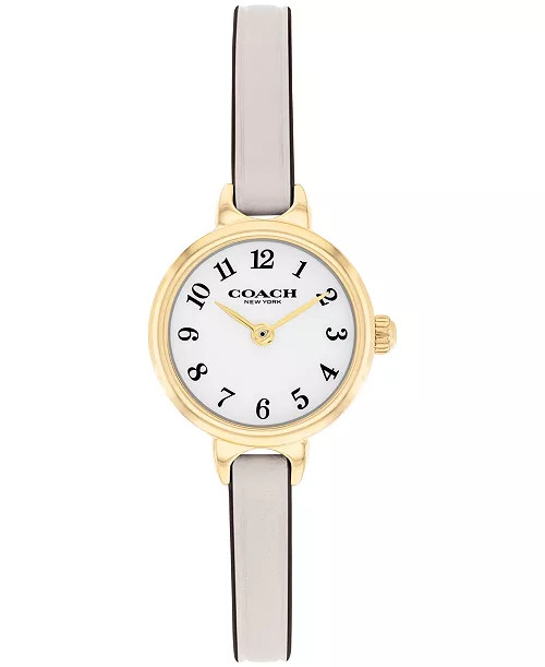 Coach Women's Iris Chalk Leather Strap Watch, 22.5mm - Macy's | Macy's