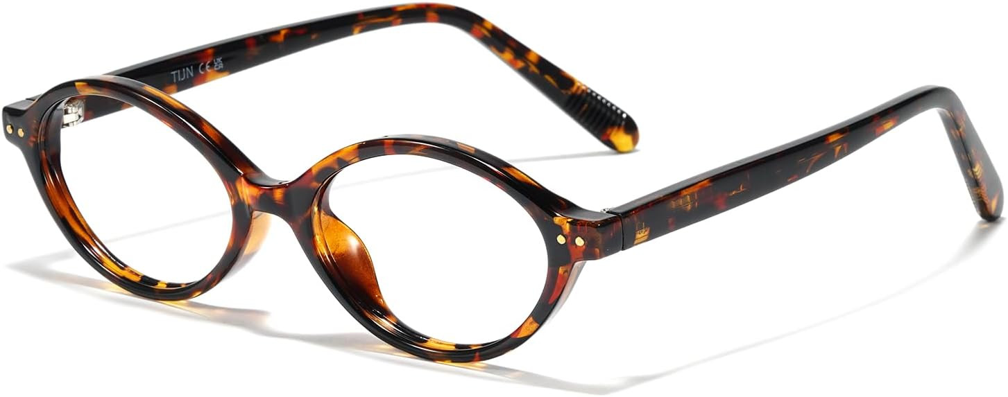 TIJN Olisa Blue Light Blocking Glasses for Women Men,Retro Oval Frame Bluelight Eyeglasses for Gaming Computer Screen Use | Amazon (US)