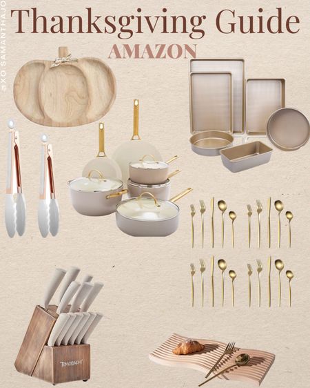 Amazon Thanksgiving Kitchen Must haves 

Gold silverware- pots and pans - baking sheets - baking pans - pumpkins - charcuterie- serve ware- gold kitchen accessories- white kitchen accessories- bone color knife - knife block 

#LTKhome #LTKHoliday #LTKSeasonal