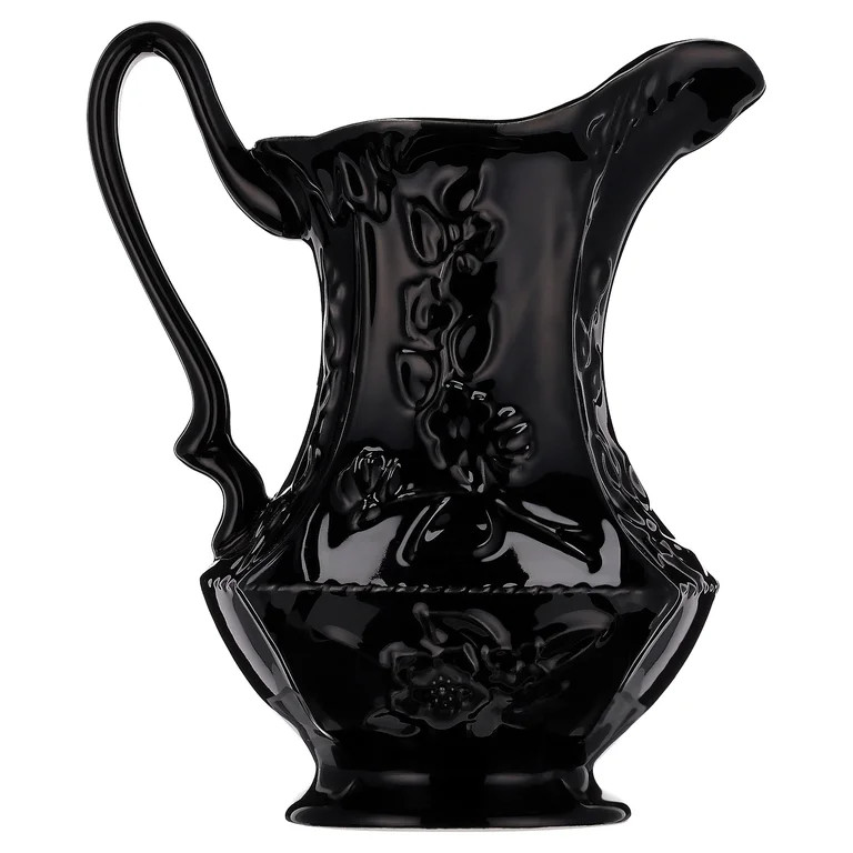 My Texas House Textured Stoneware Pitcher Tabletop Decoration, Black, 7" | Walmart (US)