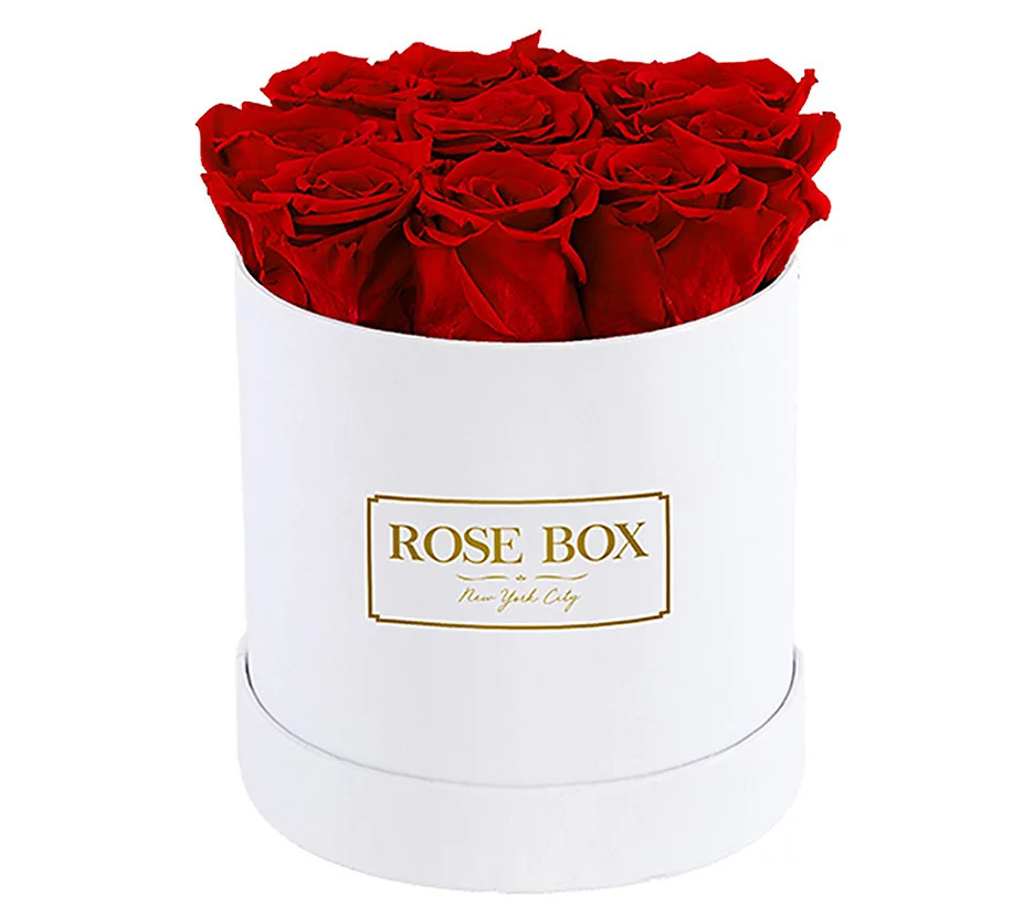 Rose Box Preserved Roses - Small White Box | QVC