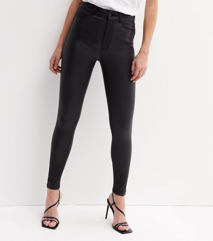 Black Coated Leather-Look Lift & Shape Jenna Skinny Jeans
						
						Add to Saved Items
						R... | New Look (UK)