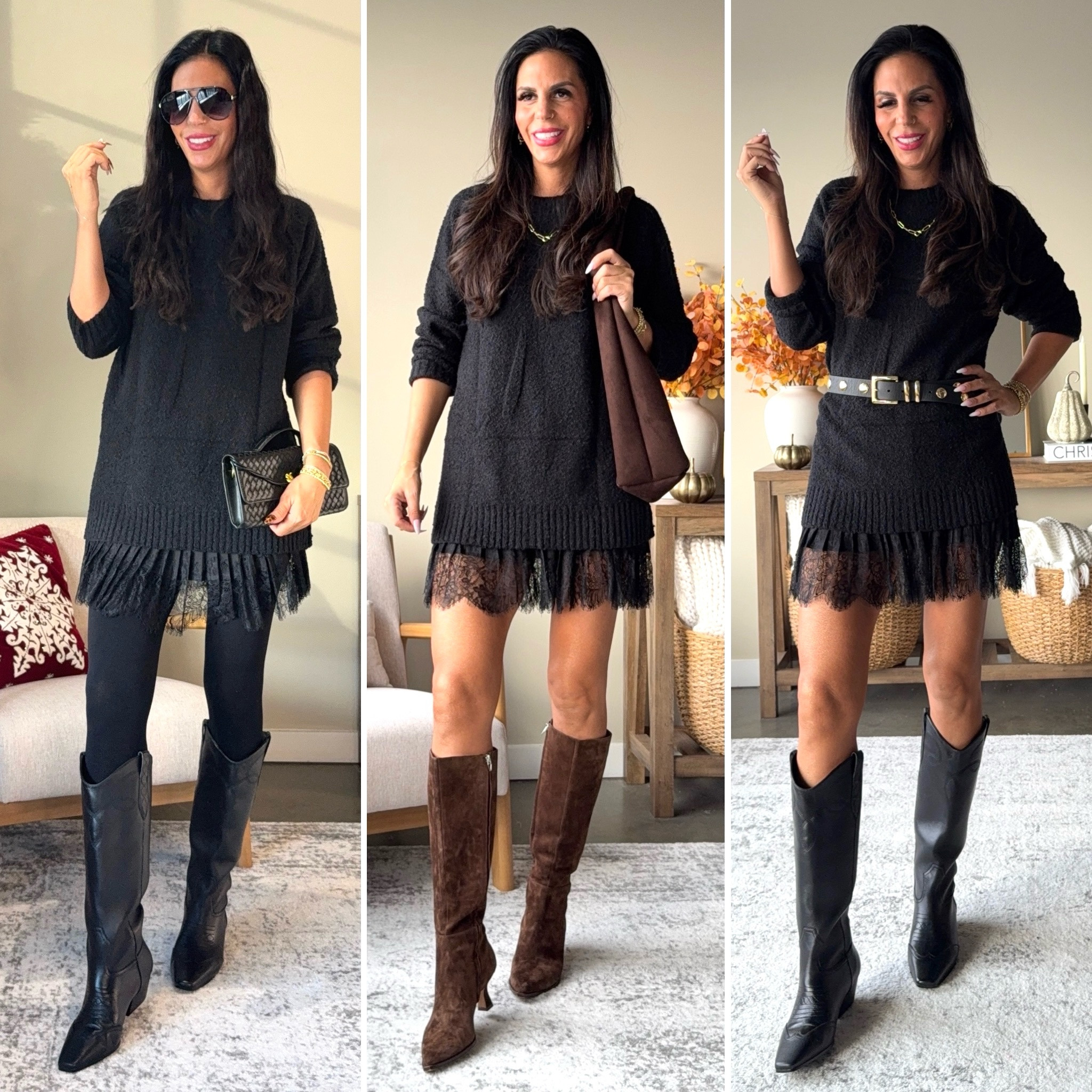 One Amazon slip skirt, 3 ways to wear it! 
Small skirt 
Small sweater 

#LTKFindsUnder50 #LTKU #LTKSaleAlert