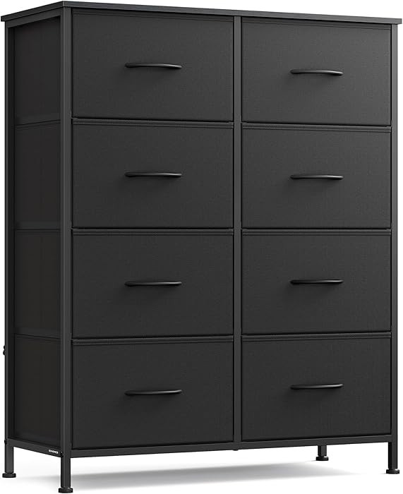 SONGMICS Dresser for Bedroom, Chest of Drawers, Steel, MDF, 8 Non-Woven Fabric Drawers, Storage O... | Amazon (US)