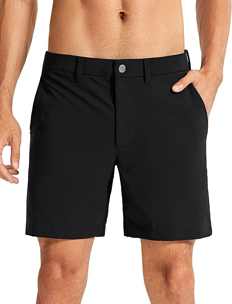 CRZ YOGA Men's Stretch Golf Shorts - 7''/9'' Slim Fit Waterproof Athletic Casual Work Shorts with... | Amazon (US)