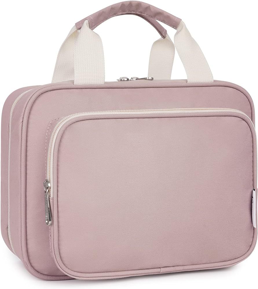 Large Hanging Toiletry Bag Travel Makeup Bag Cosmetic Organizer for Women and Girls (Pink) | Amazon (US)