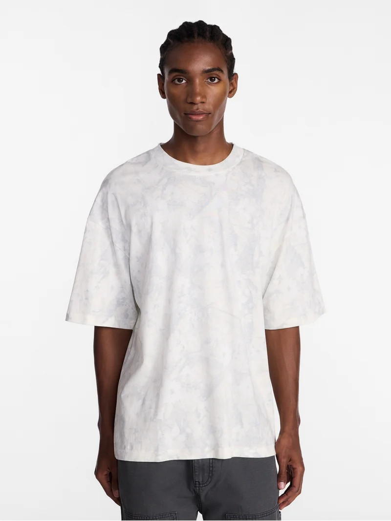 No Boundaries Men's Oversized Boxy Tee Shirt with Short Sleeves, XS-4XLT | Walmart (US)