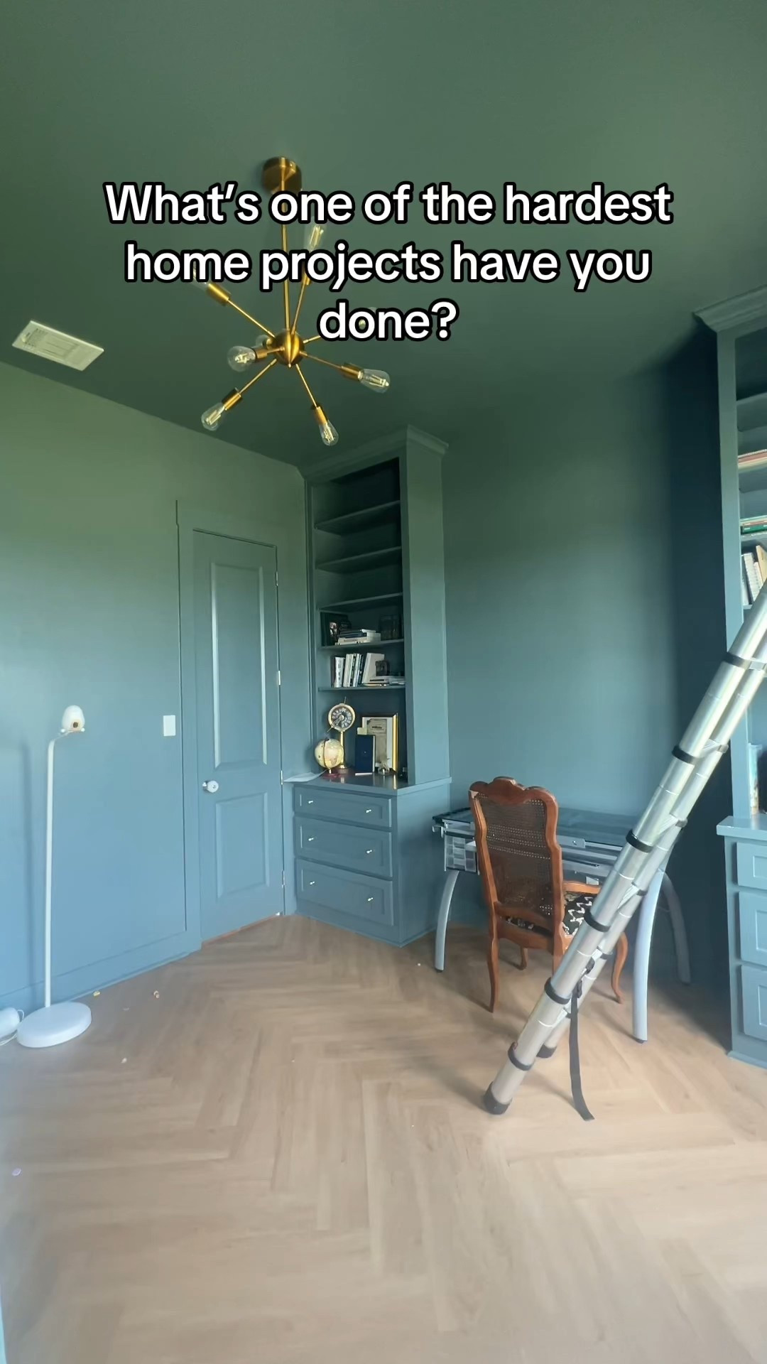 Linking our ceiling wallpaper. It is a traditional wallpaper that you have to soak in water to activate. We used the same wallpaper in our powder bath that is next door to this room. 