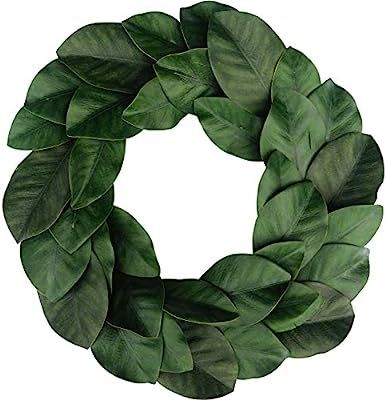 idyllic Flora Wreath, Artificial Magnolia Leaf Grapevine Wreath, 18 Inches for Wedding Wall Decor... | Amazon (US)