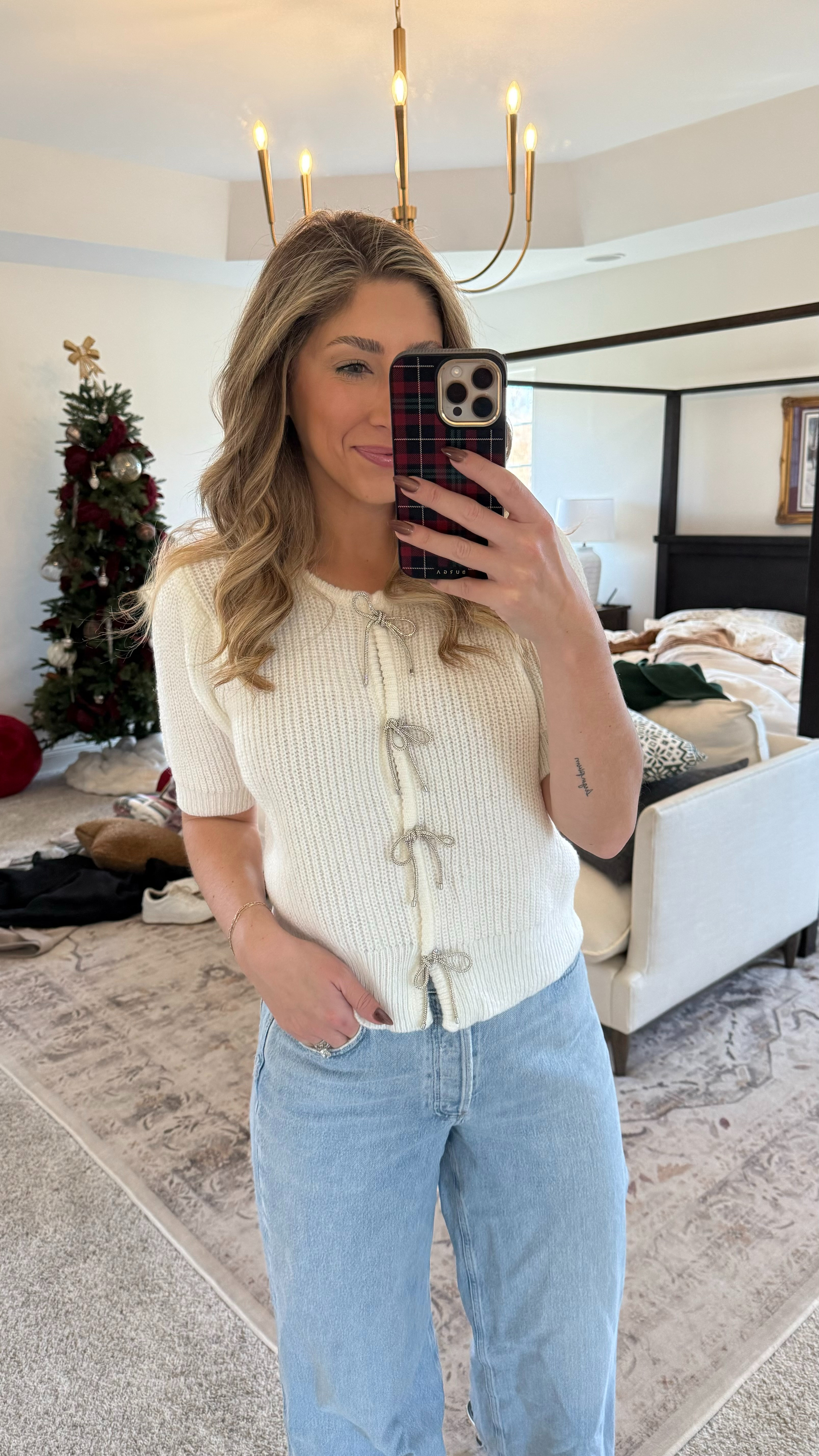 
the CUTEST casual holiday outfit idea from anthro🎄✨🎅🏼 use code: SAMANTHA30 to save 30% off sitewide. Some exclusions apply! TTS M. My original sweater is OOS:(, but linked similar options!

anthro, anthro sale, sale alert, sale finds, holiday outfit idea, bow sweater, coquette, outfit ideas, anthropologie, straight leg jeans, sweater, Samantha Bauchmann 

 #LTKHoliday #LTKSeasonal #LTKSaleAlert