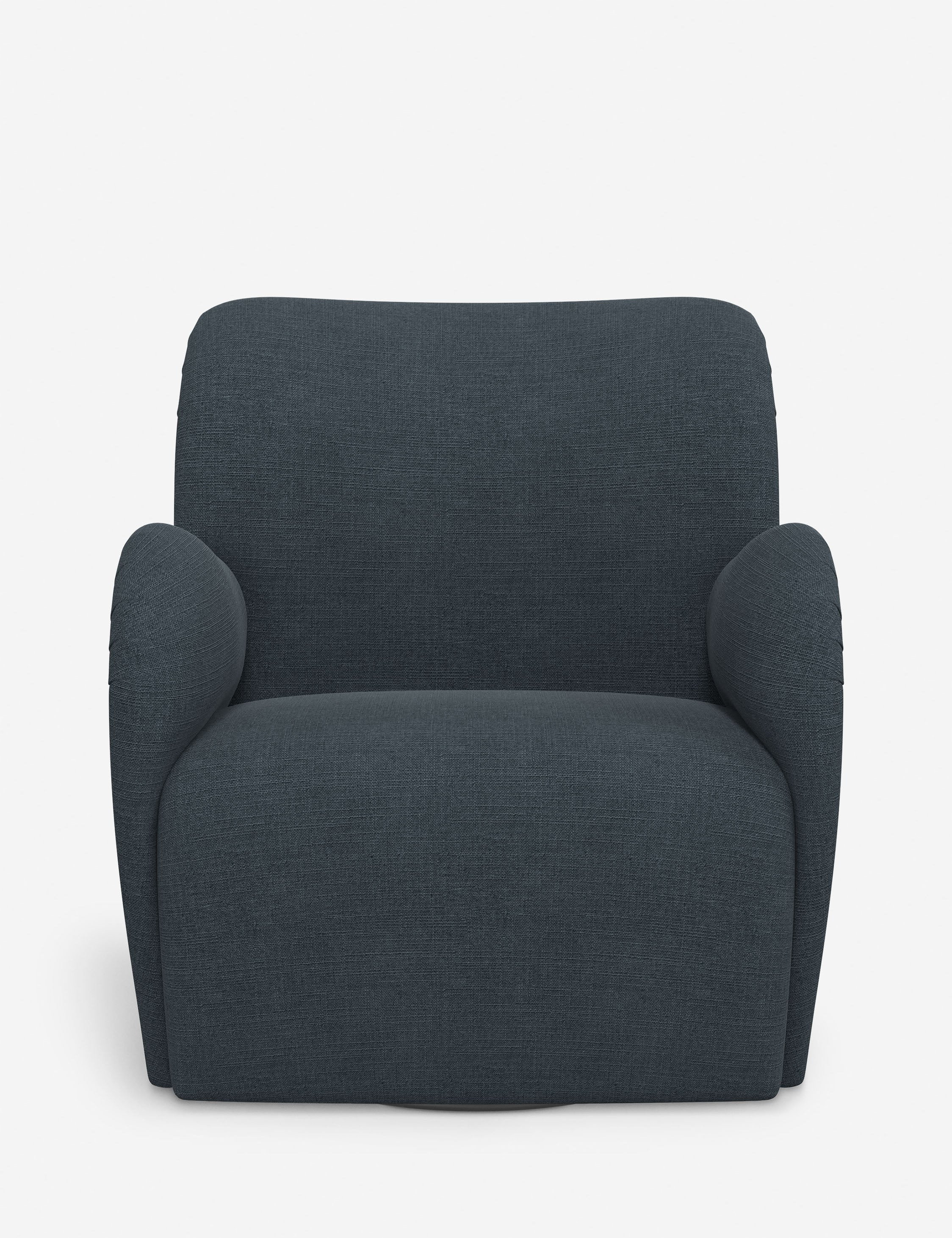 Baird Swivel Chair, Navy Linen | Lulu and Georgia 