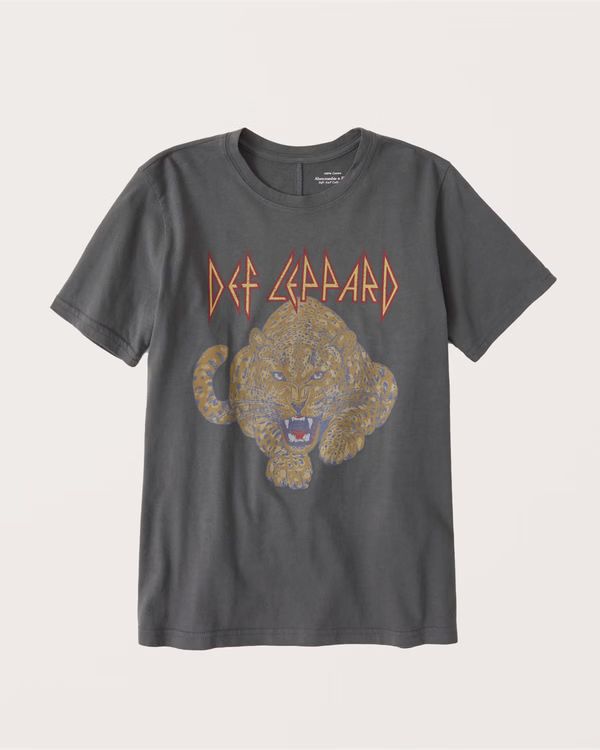 Women's Def Leppard 90s-Inspired Relaxed Band Tee | Women's Tops | Abercrombie.com | Abercrombie & Fitch (US)