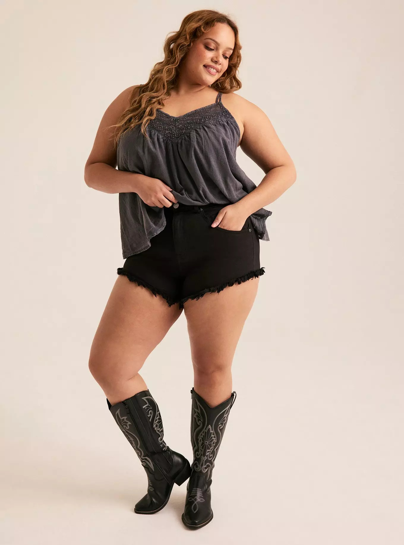 Festi 3'' Ultra High-Rise Cheeky Denim Short | Torrid (US & Canada)