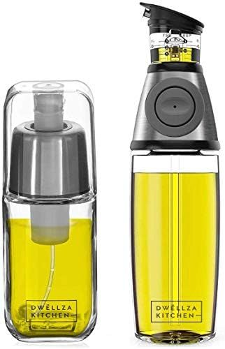DWËLLZA KITCHEN Olive Oil Dispenser Bottle and Olive Oil Spray Bottle for Cooking Set – Olive Oil Sp | Amazon (US)