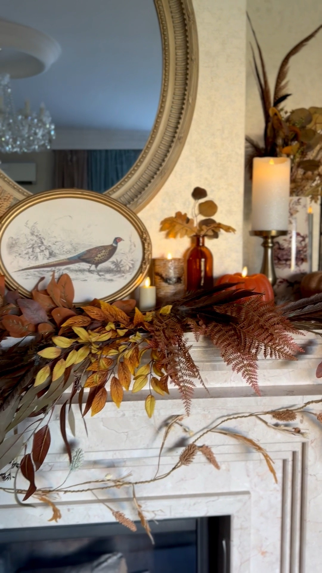 Cozy fall home decor, traditional home decor, @Michaels fall leaf stems, pheasant print, pumpkin candle

#LTKHome #LTKSaleAlert #LTKSeasonal