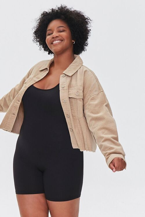 Plus Size Frayed Corduroy Jacket | Forever 21 (US)