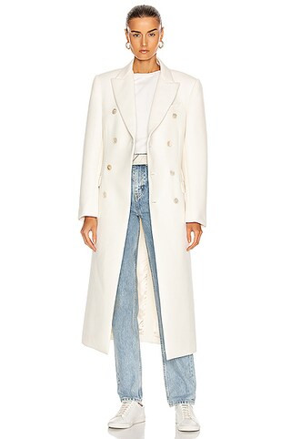 WARDROBE.NYC Double Breasted Coat in Off White | FWRD | FWRD 